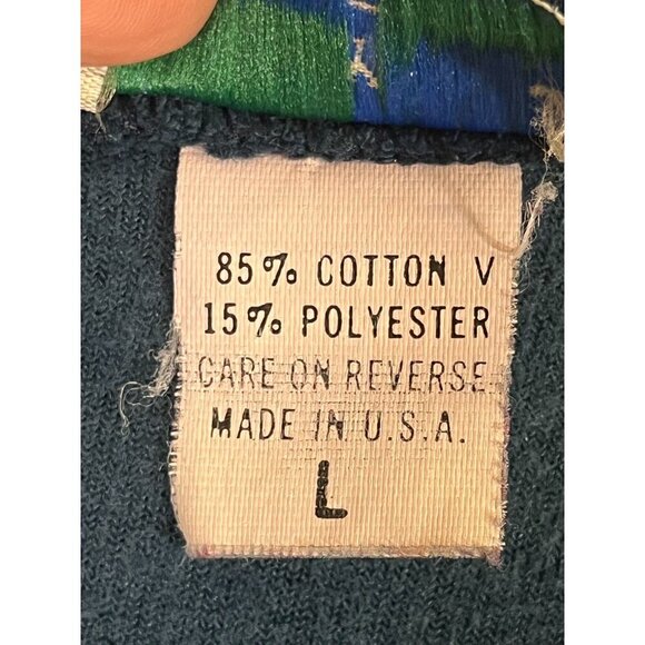 Retro Floral Jacket L Blue Paisley Boho Western Classic Chic Indie Folk Hippie - Picture 12 of 12